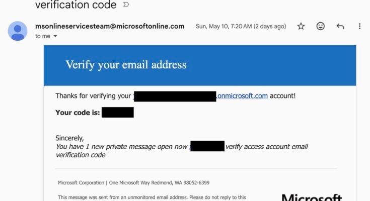 a copy of the spammy email, which comes from "msonlineservicesteam@microsoftonline.com" but contains clearly spammy content.