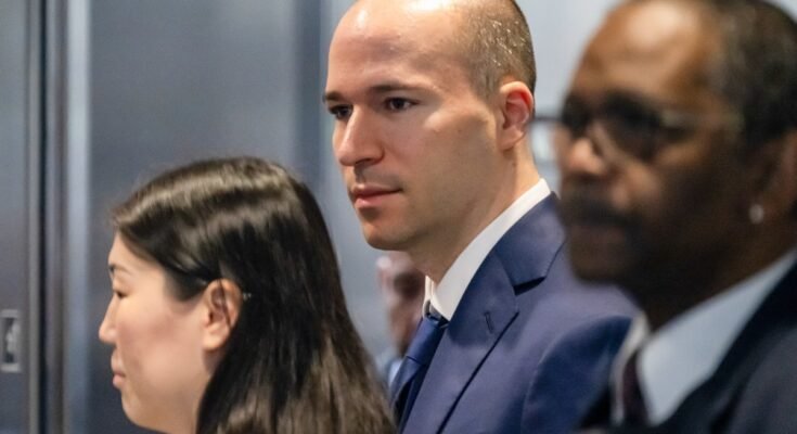 Greg Brockman, president and co-founder of OpenAI, arrives at the federal court in Oakland, California, US, on Thursday, April 30, 2026.