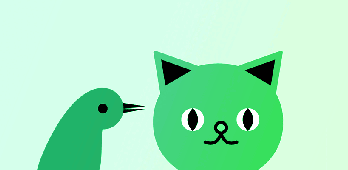 blinky cat bird green