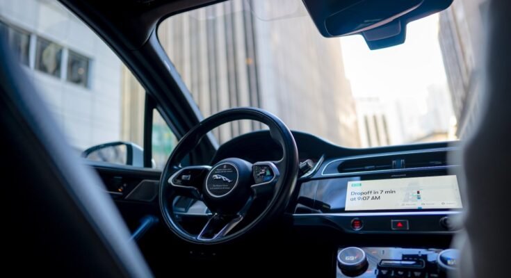 The interior of a Waymo robotaxi