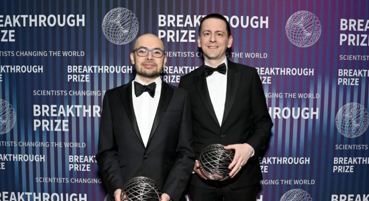 Demis Hassabis and John Jumper attend the 10th Breakthrough Prize Ceremony at the Oscars
