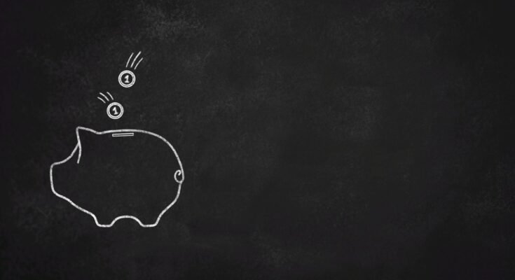 illustration of a piggy bank on a chalkboard